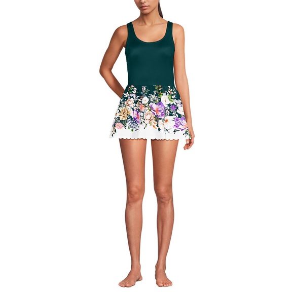 Lands end tugless scallop swim dress swimsuit size 22w - Picture 6 of 8